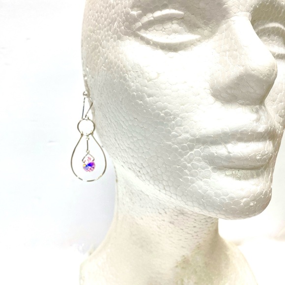 HANDCRAFTED Faceted Crystal Briolette Hand Wrapped Dangle Earrings, Artisan Gift - Picture 6 of 10